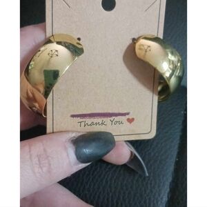 Gold earrings size of a quarter  in diameter  #31